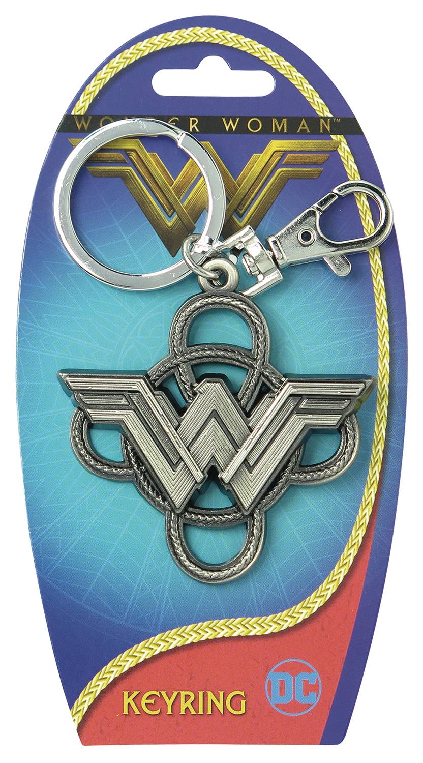 DC Wonder Woman Logo W/ Lasso Pewter Key Ring