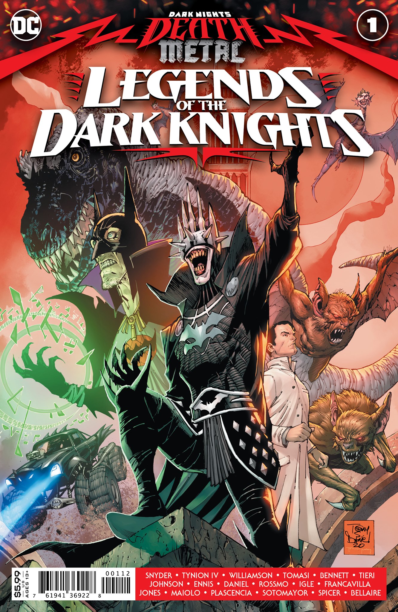 Dark Nights Death Metal Legends of the Dark Knights #1 2nd Printing Tony S Daniel Recolored Variant
