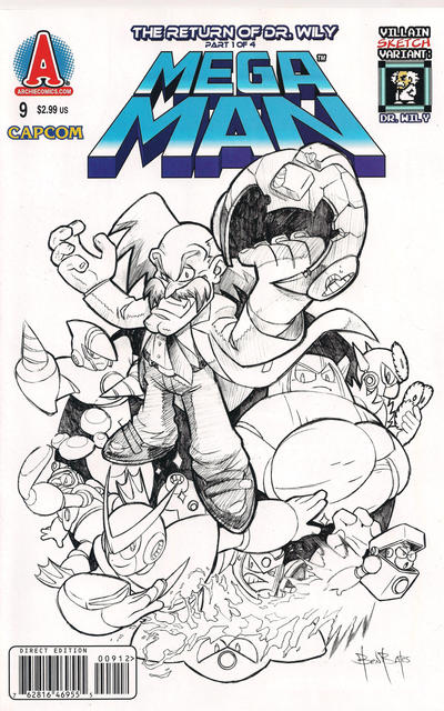 Mega Man #9 [Villain Sketch Variant: Dr. Wily ]-Very Fine 