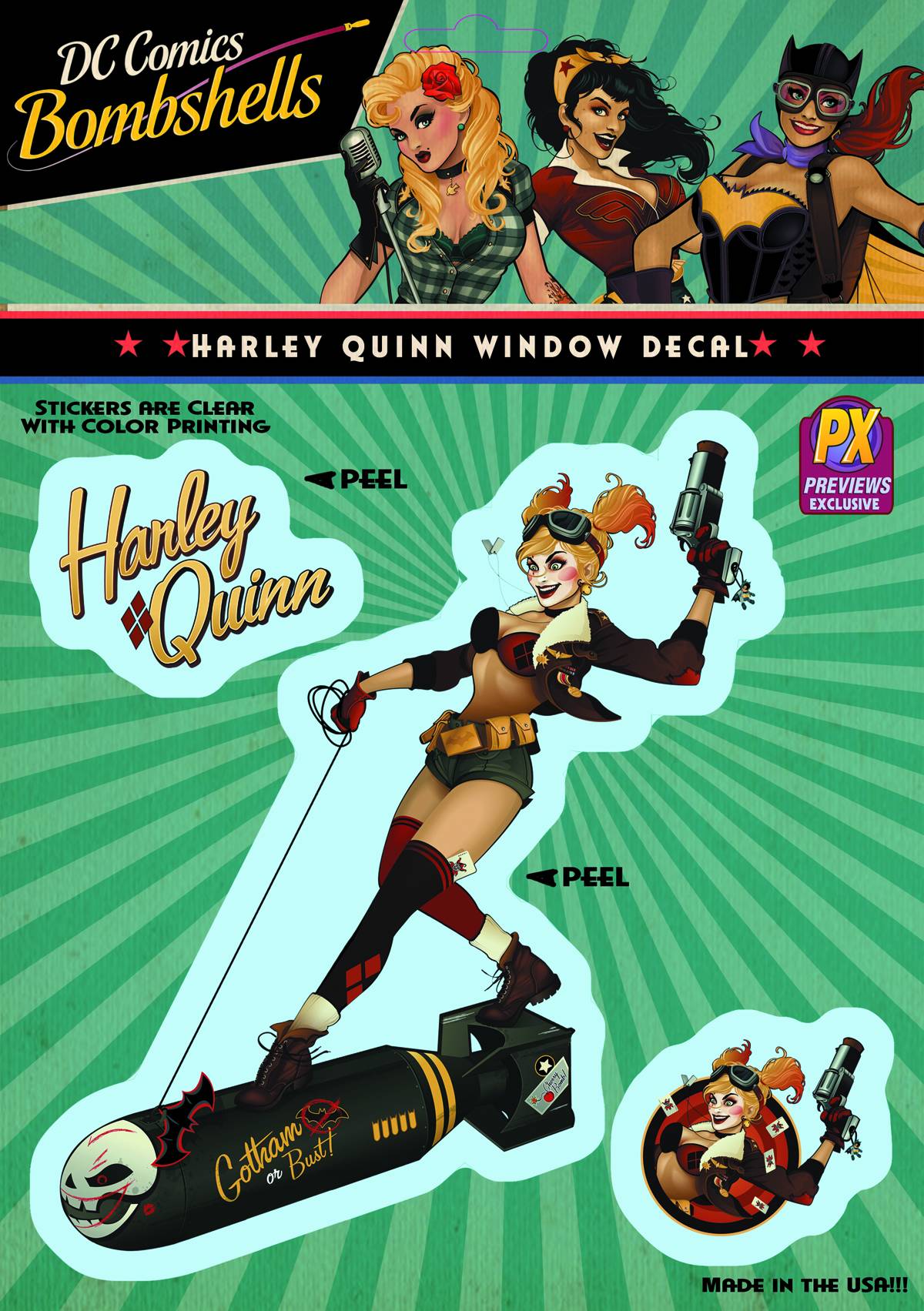 DC Bombshells Harley Quinn Px Vinyl Decal