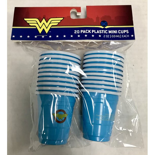 Wonder Woman Stars & Logo 20 Ct 2 0Z Mini Party Cups