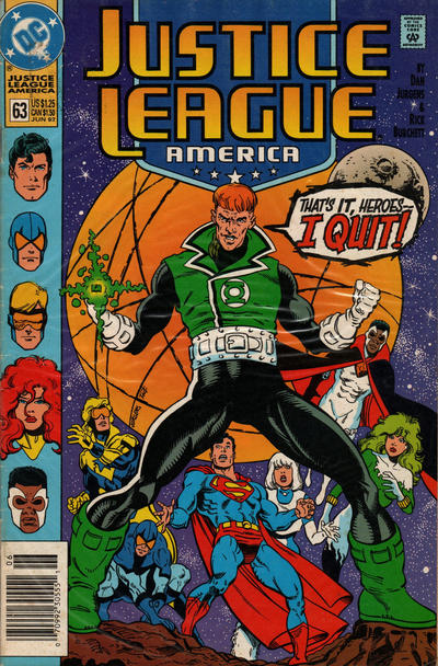 Justice League America #63 [Newsstand]-Very Good (3.5 – 5) (1989)