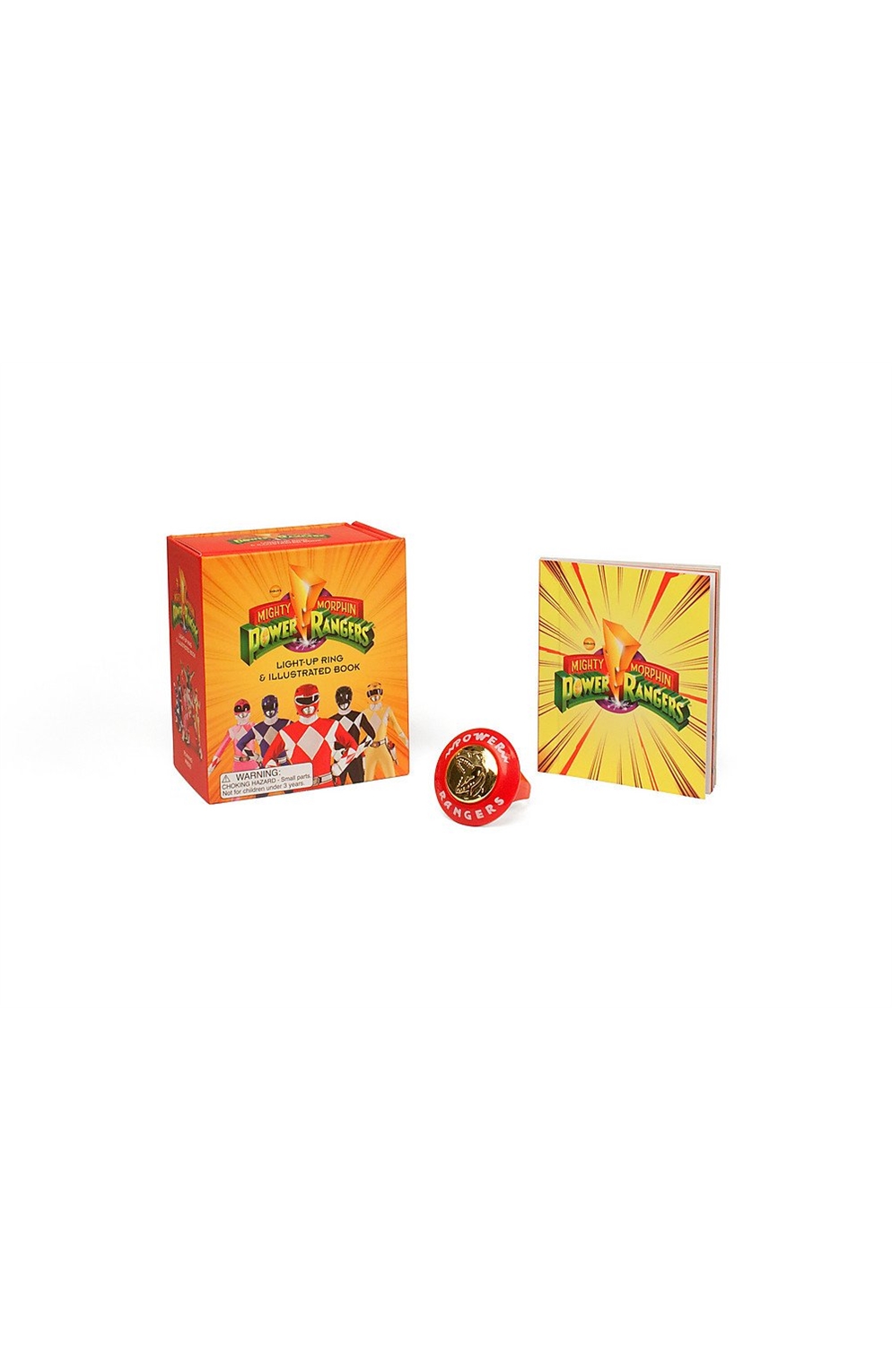 Mighty Morphin Power Rangers Light-Up Ring And Illustrated Book