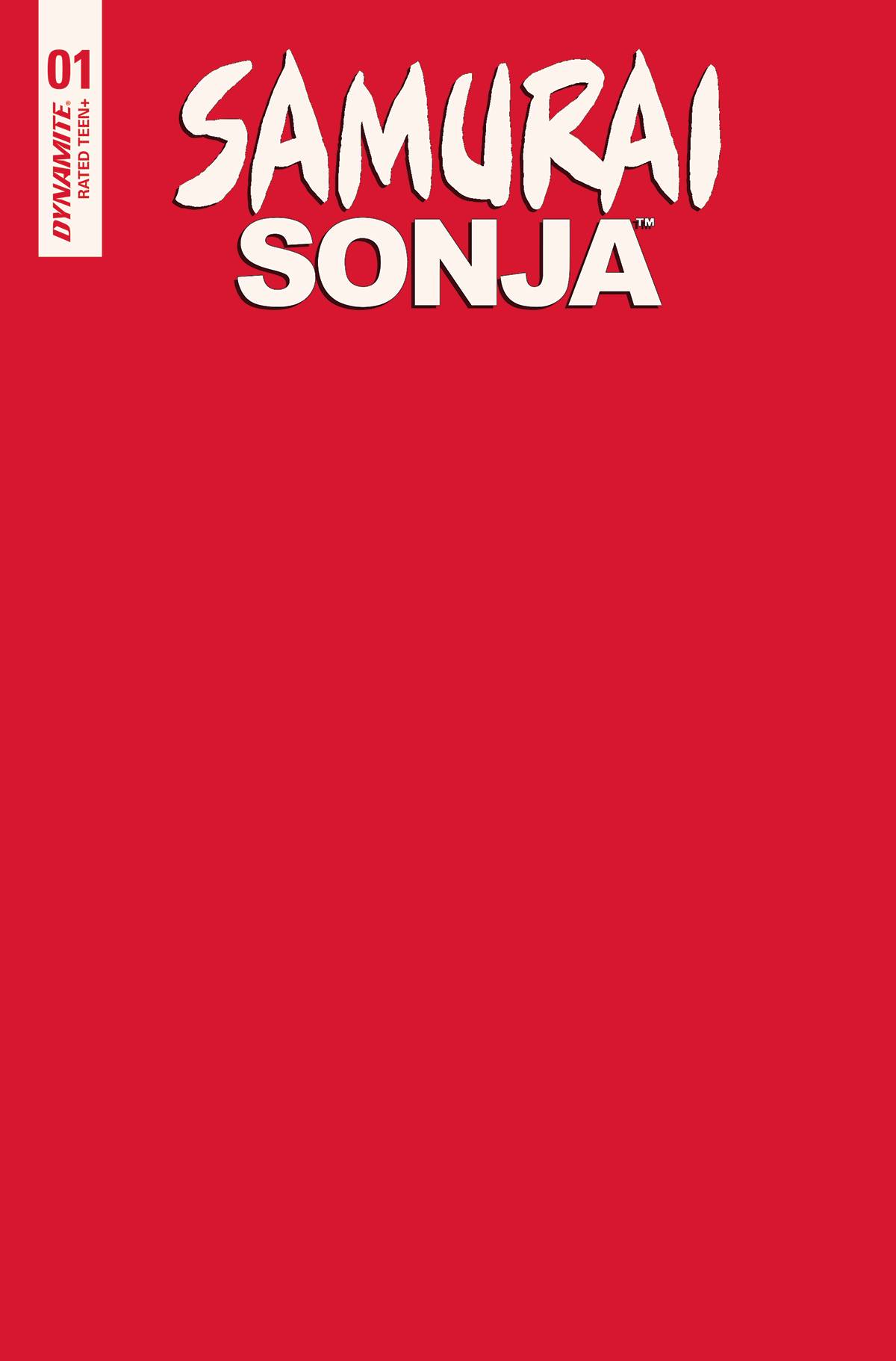 Samurai Sonja #1 Cover Y Last Call Red Blank Authentix