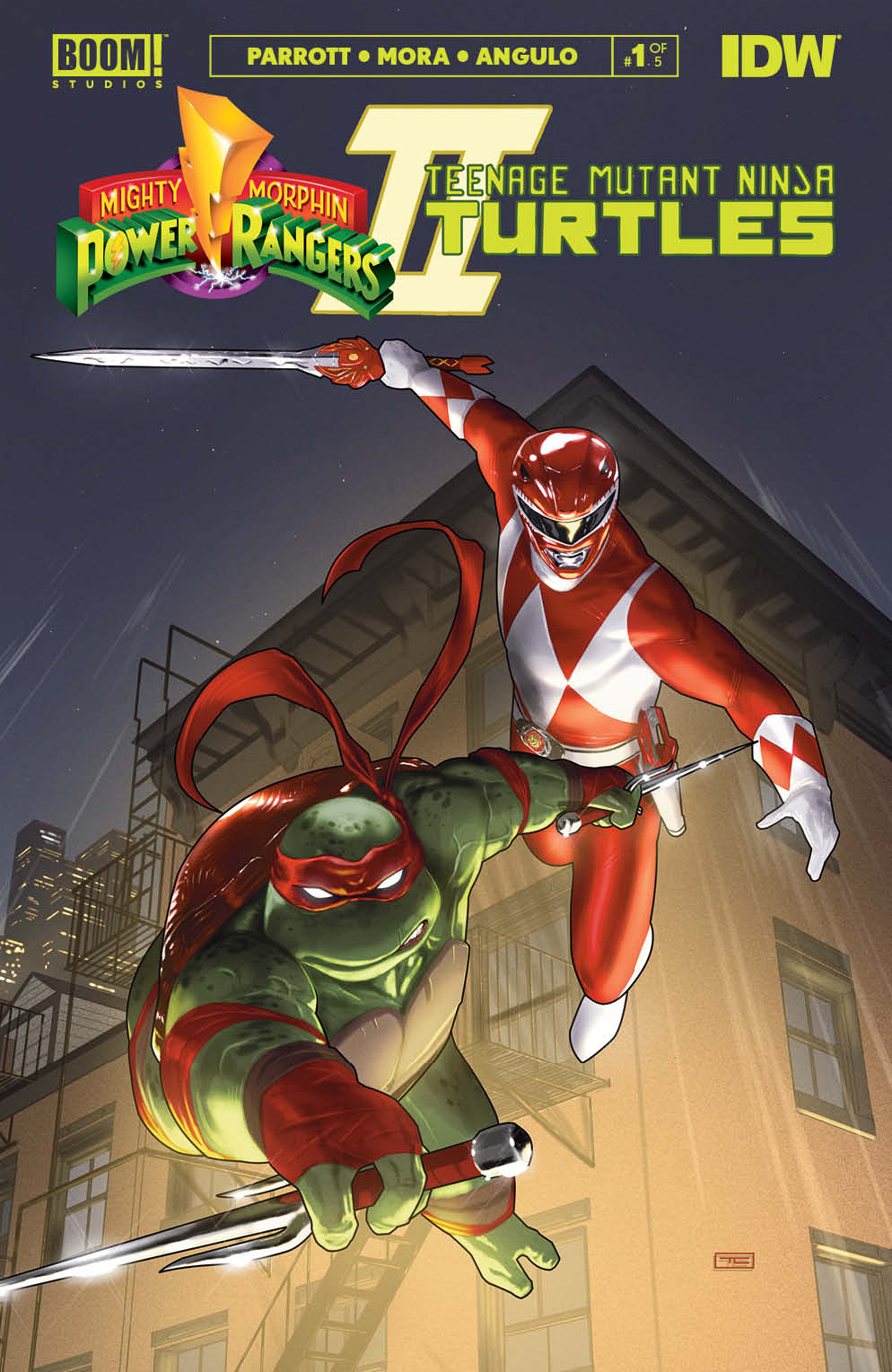 Mighty Morphin Power Rangers Teenage Mutant Ninja Turtles II #1 Cover I Cardstock Variant Clarke (Of 5)