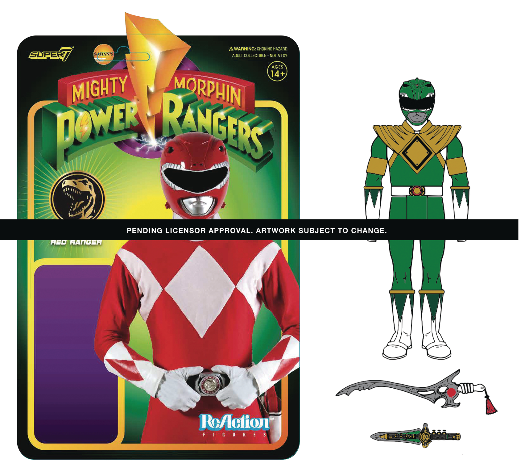 Mighty Morphin Power Rangers Green Rangers Reaction Figure