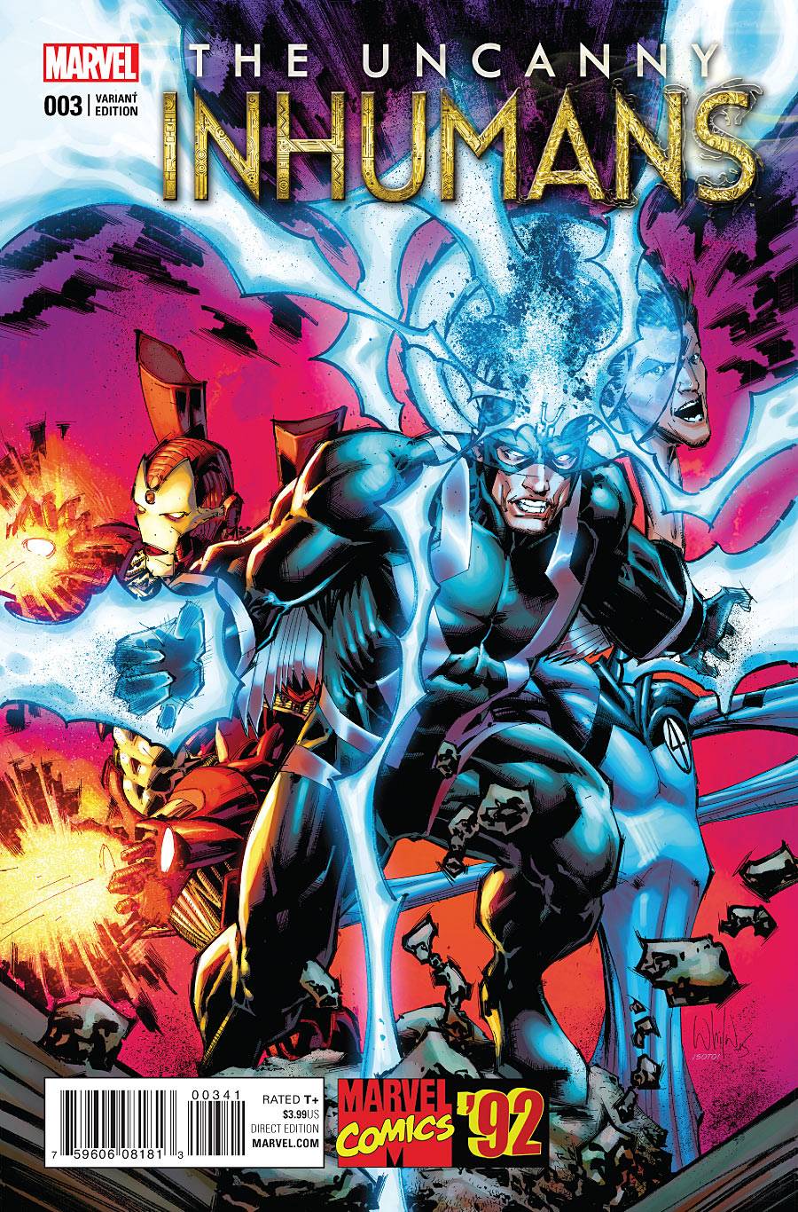 Uncanny Inhumans #3 Portacio Marvel 92 Variant