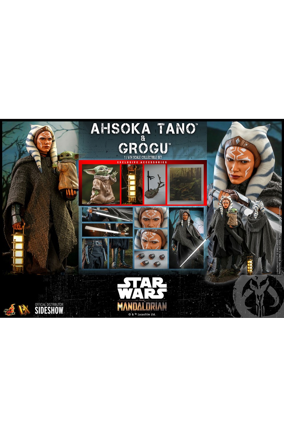 The Mandalorian Ahsoka Tano Deluxe With Grogu Sixth Scale Figure By Hot Toys