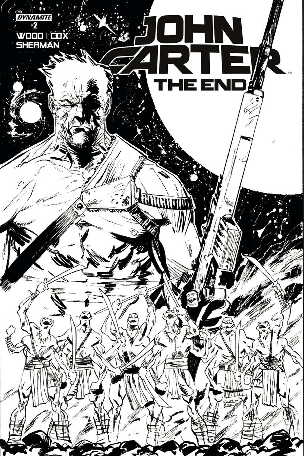 John Carter The End #2 Cover C 1 for 10 Brown Black & White Incentive