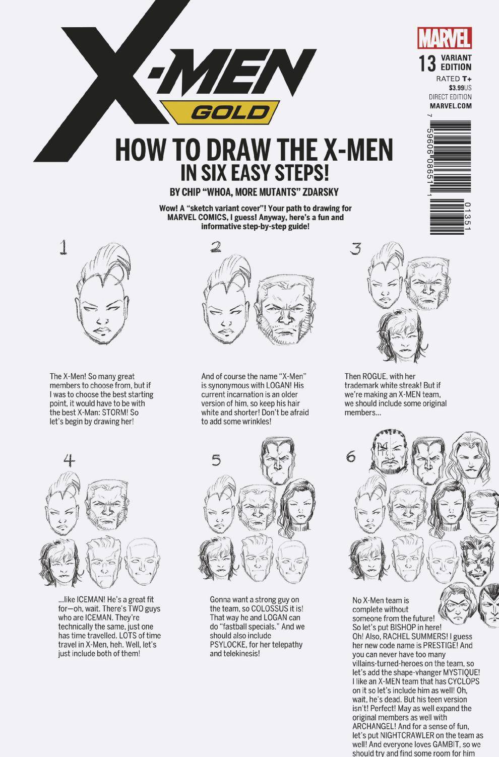 X-Men Gold #13 Zdarsky How To Draw Variant Legacy