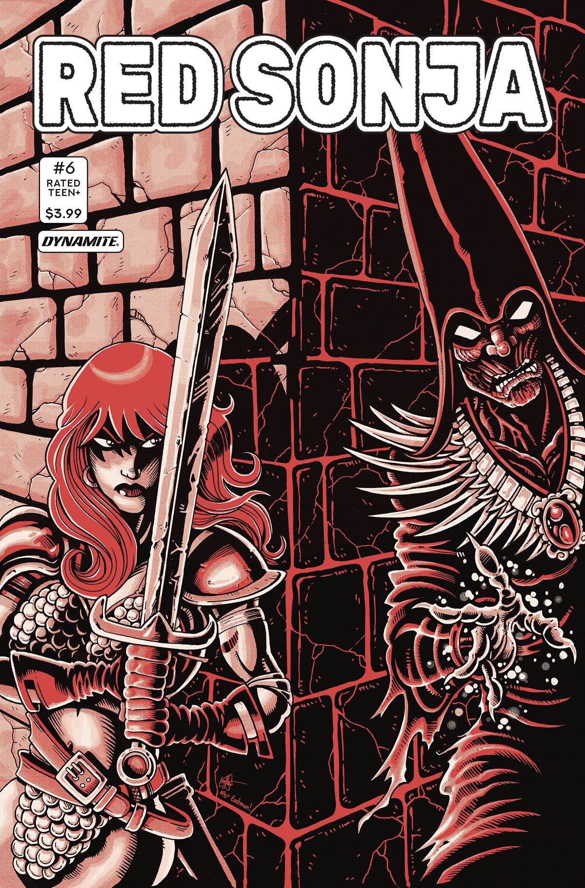 Red Sonja #6 Cover L Last Call Teenage Mutant Ninja Turtles Homage Haeser Original (2021)