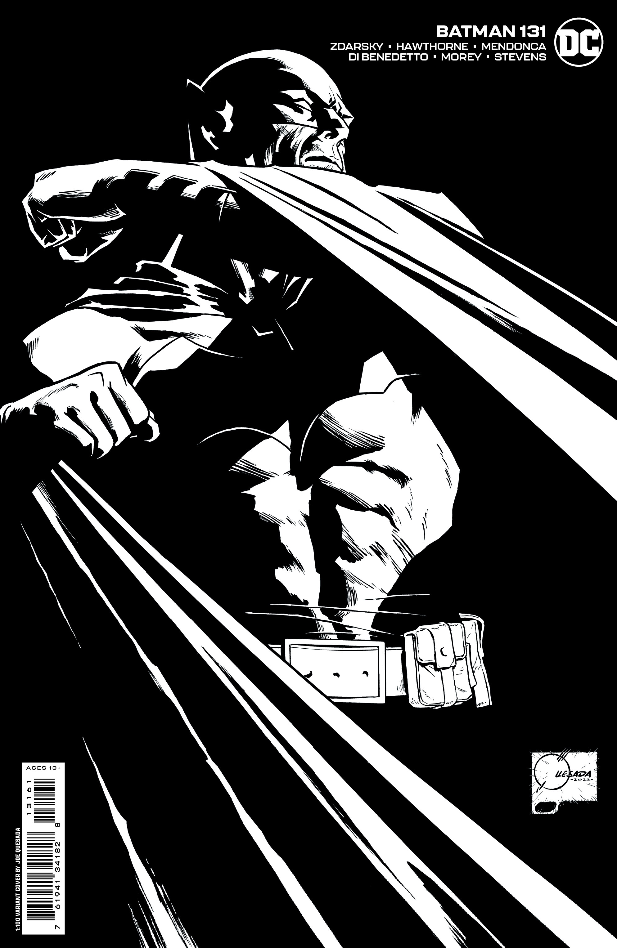 Batman #131 Cover G 1 for 100 Incentive Joe Quesada Black & White Card Stock Variant (2016)