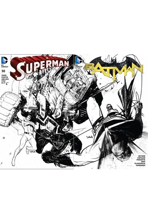 Superman #50 And Batman #50 Exclusive Sean Muphy Connecting Variant Set (Black & White Cover)