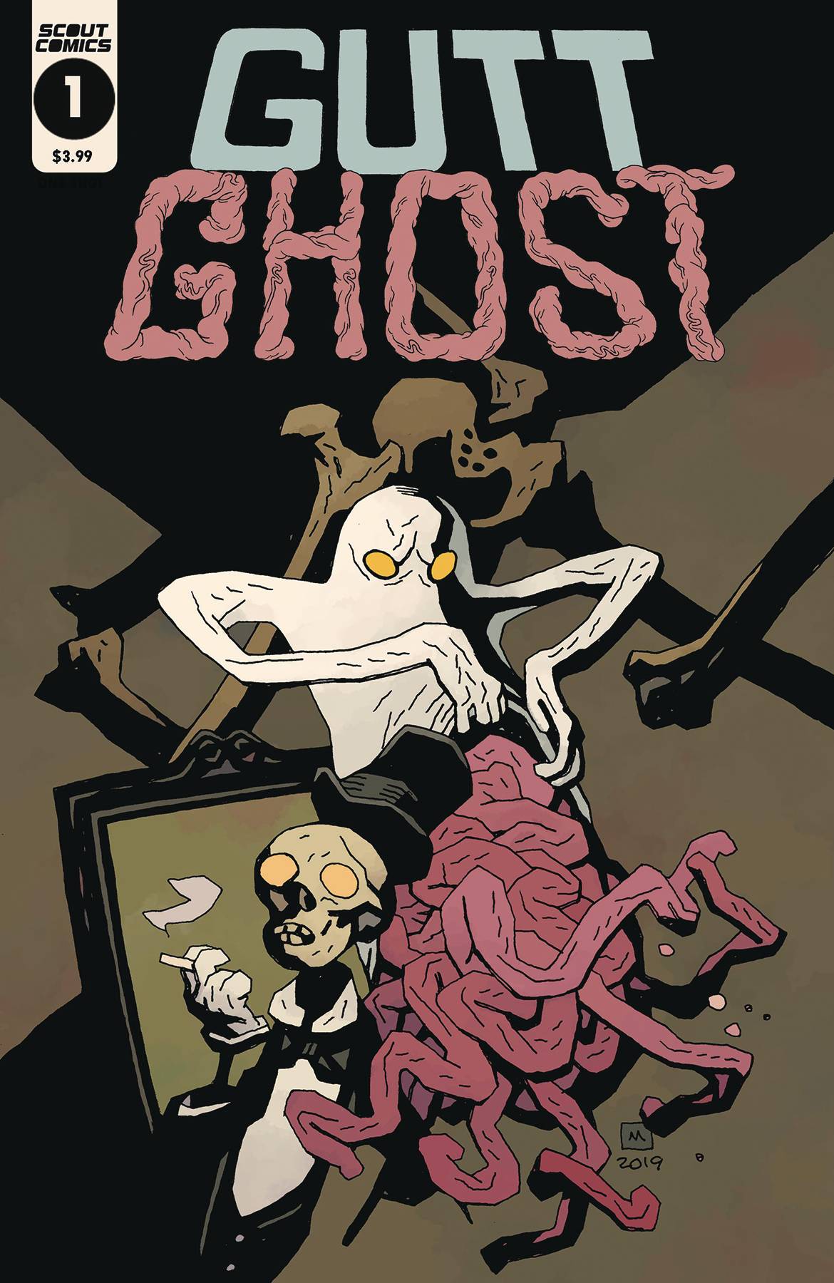 Gutt Ghost Trouble W/ Sawbuck Skeleton Society Mignola Cover