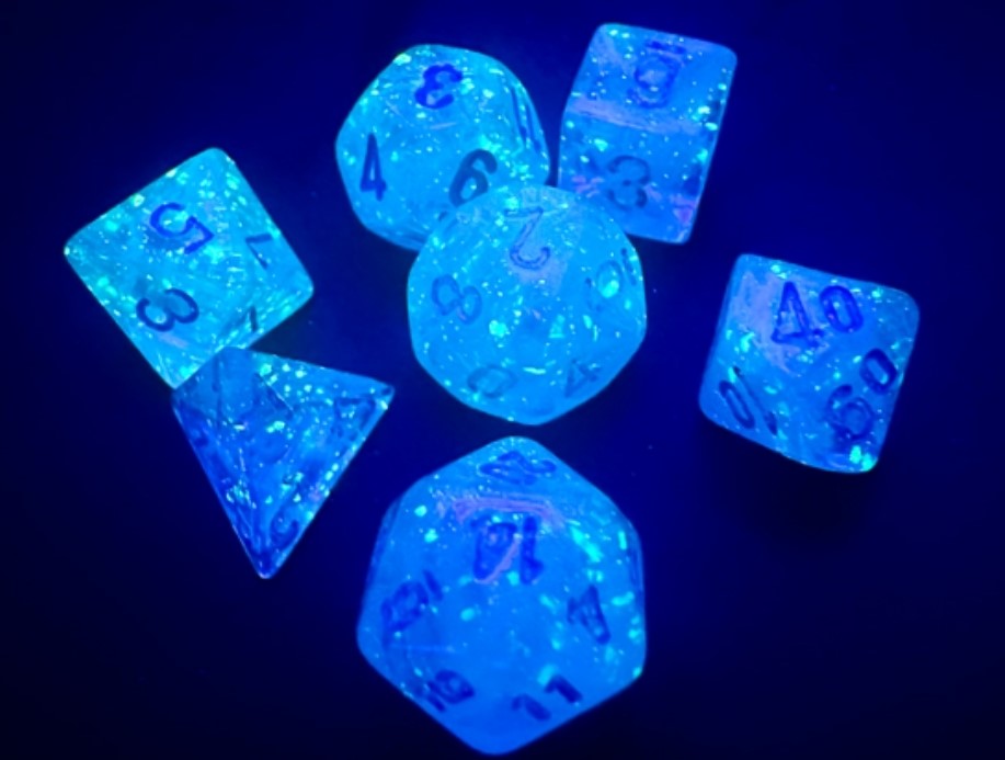 Chessex Dice: Luminary Sky /silver Mini-Polyhedral 7-Die Set