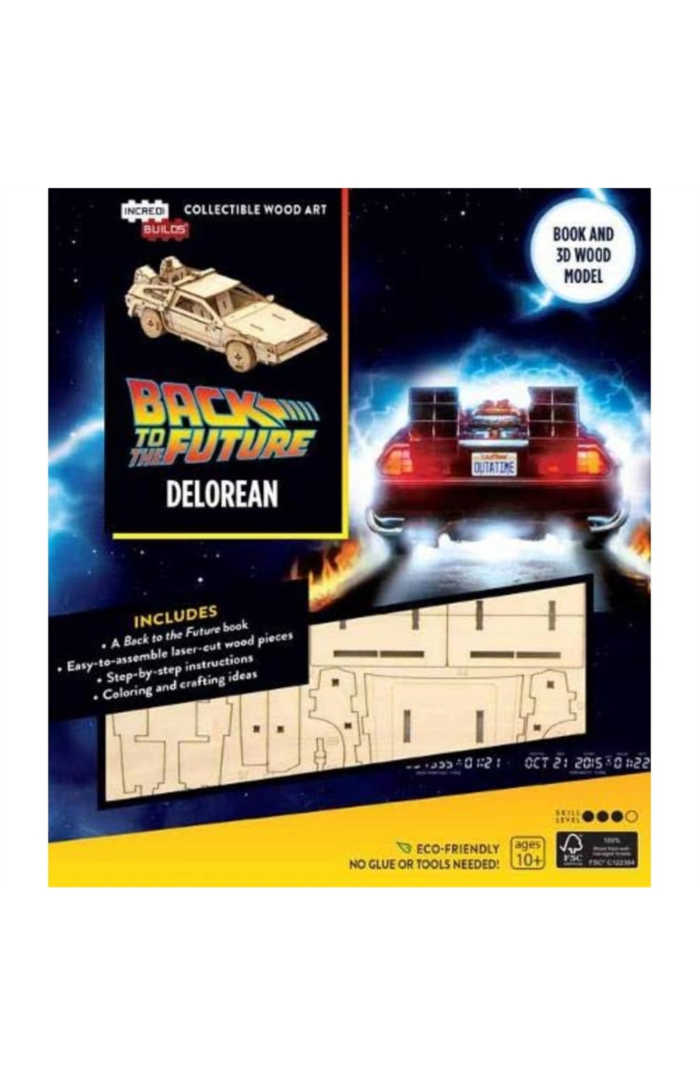 Incredibuilds: Back To The Future: Delorean Book And 3D Wood Model 