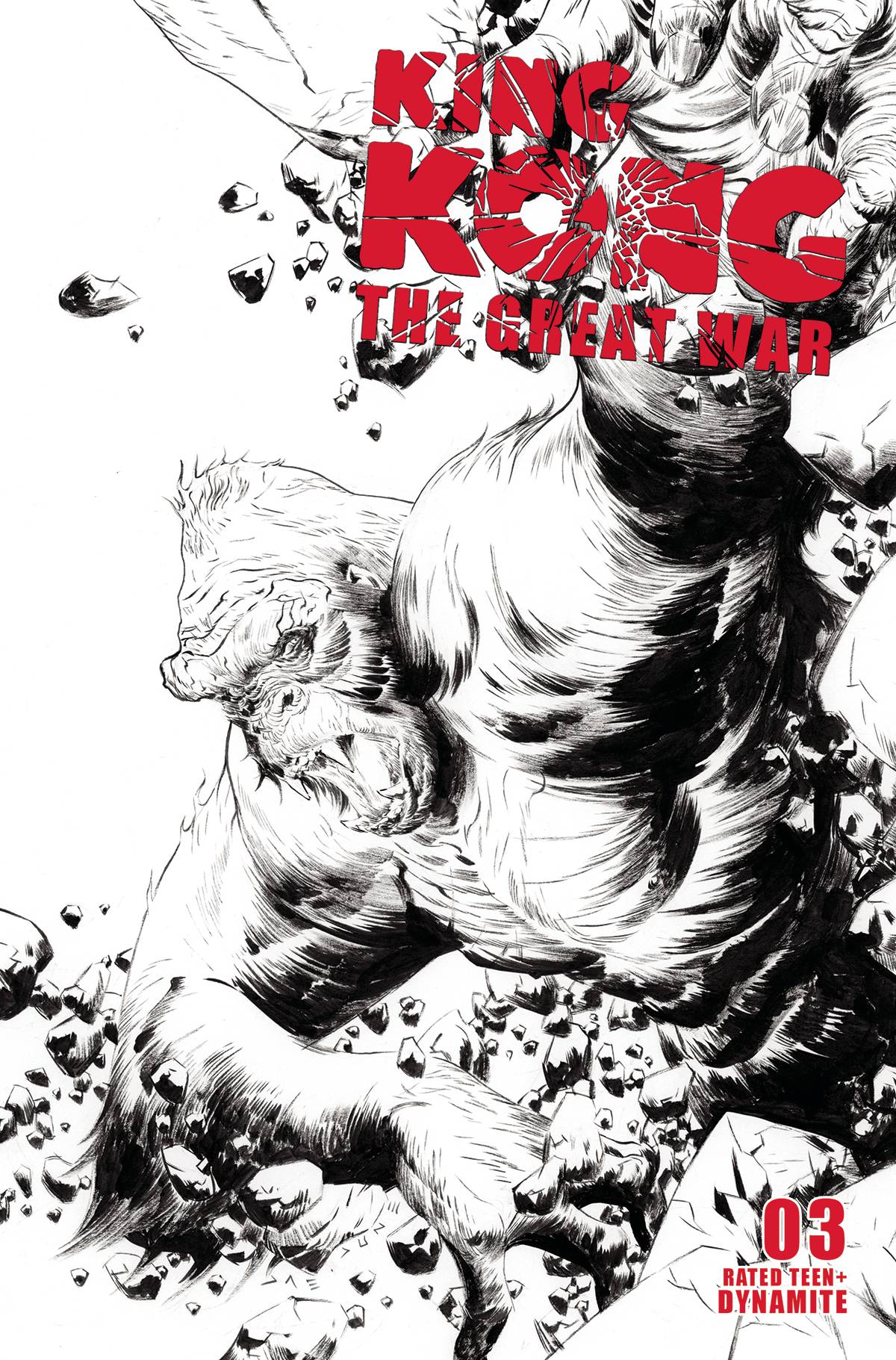 Kong Great War #3 Cover D 1 for 10 Incentive Lee Black & White