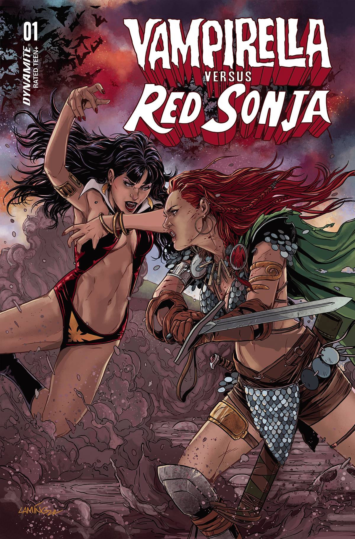 Vampirella Vs Red Sonja #1 Cover P Last Call Laming Original