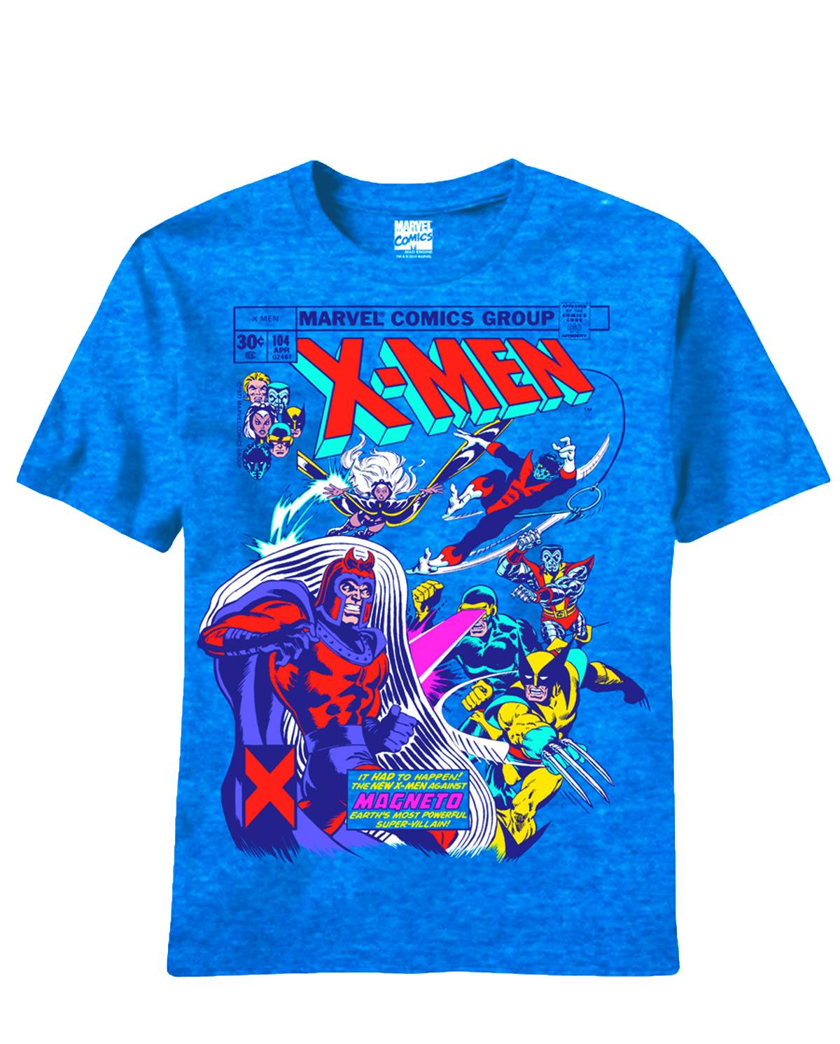 X-Men Magna Shield Px Blue Heather T-Shirt XL