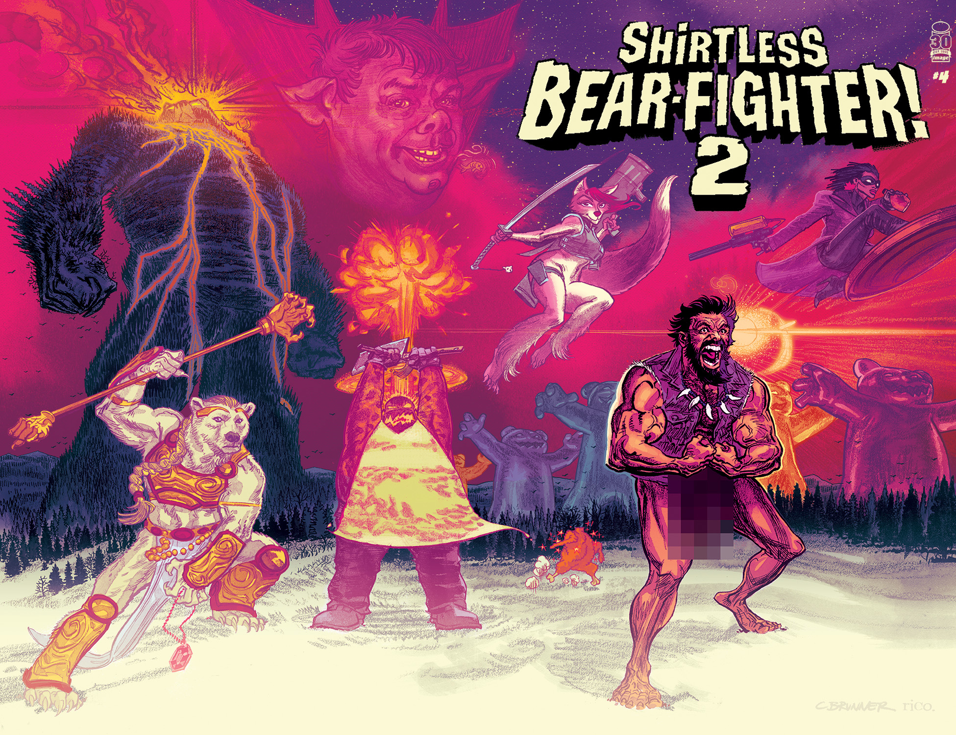 Shirtless Bear-Fighter 2 #4 Cover B Brunner (Of 7)