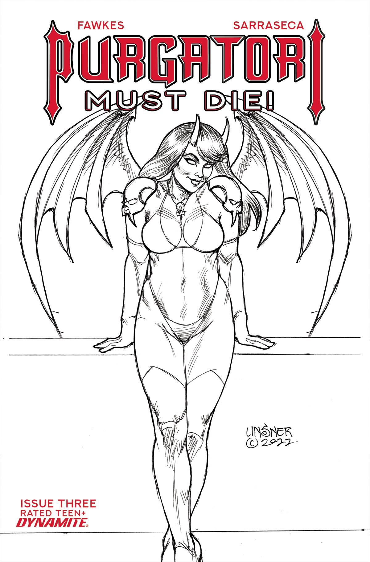 Purgatori Must Die #3 Cover M 7 Copy Last Call Incentive Linsner Line Art