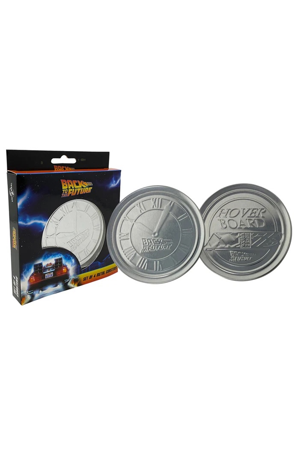 Back To The Future Set of 4 Embossed Metal Coasters