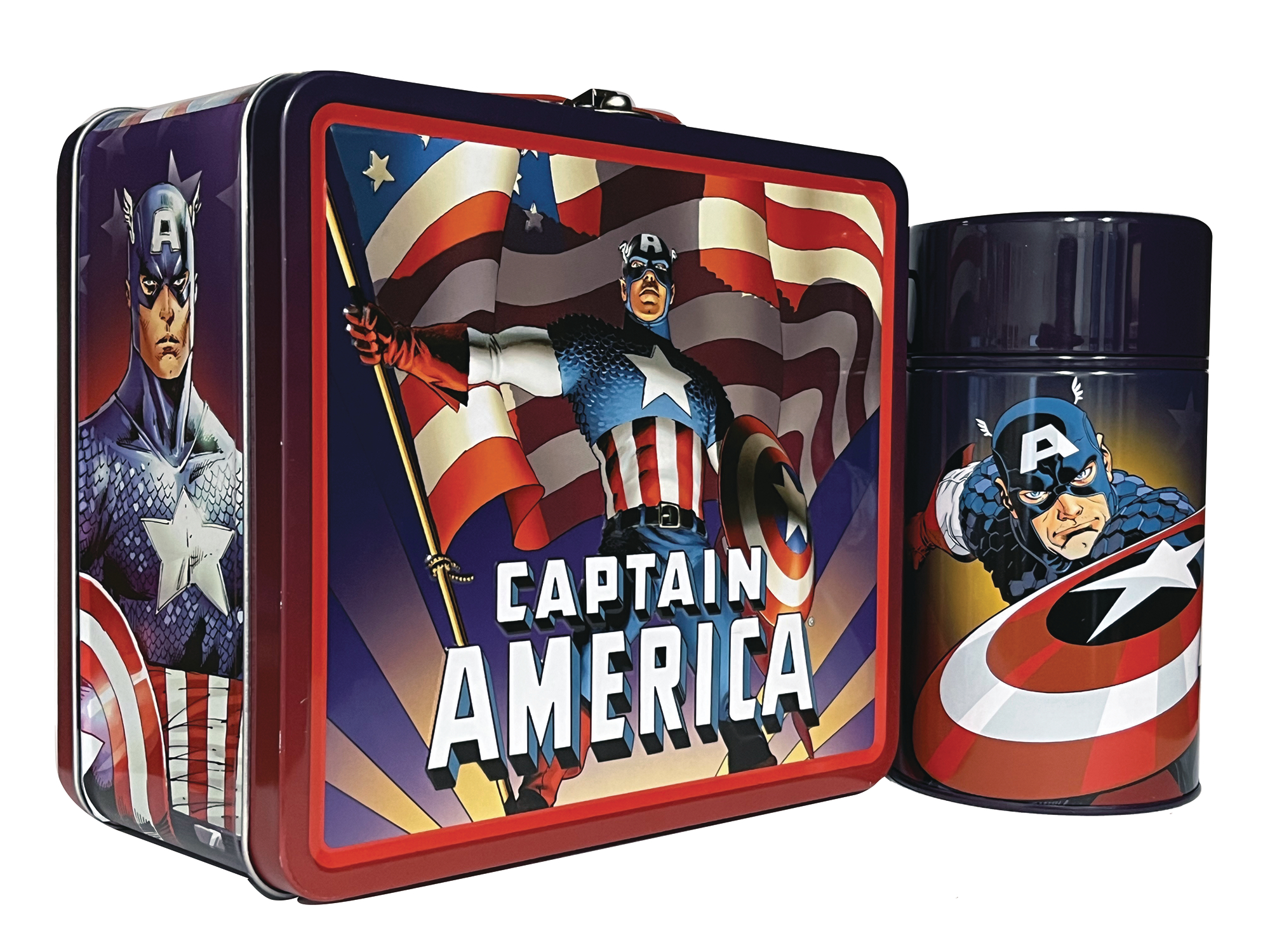 Tin Titans Captain America Px Lunch Box with Beverage Container