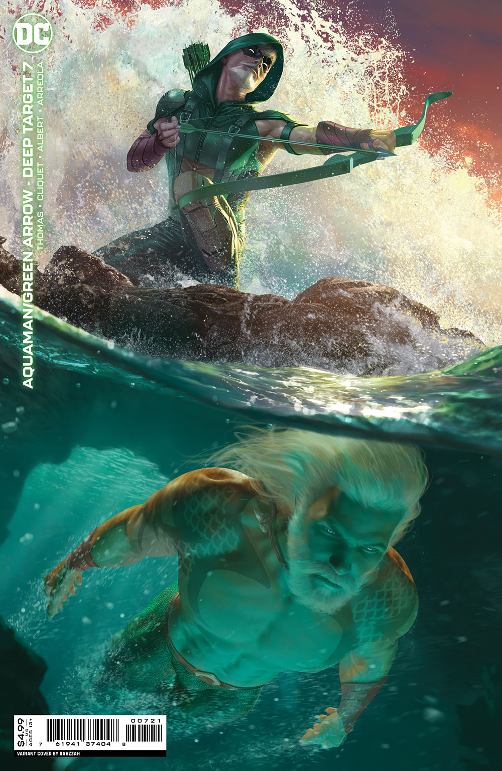 Aquaman Green Arrow Deep Target #7 Cover B Rahzzah Card Stock Variant (Of 7)