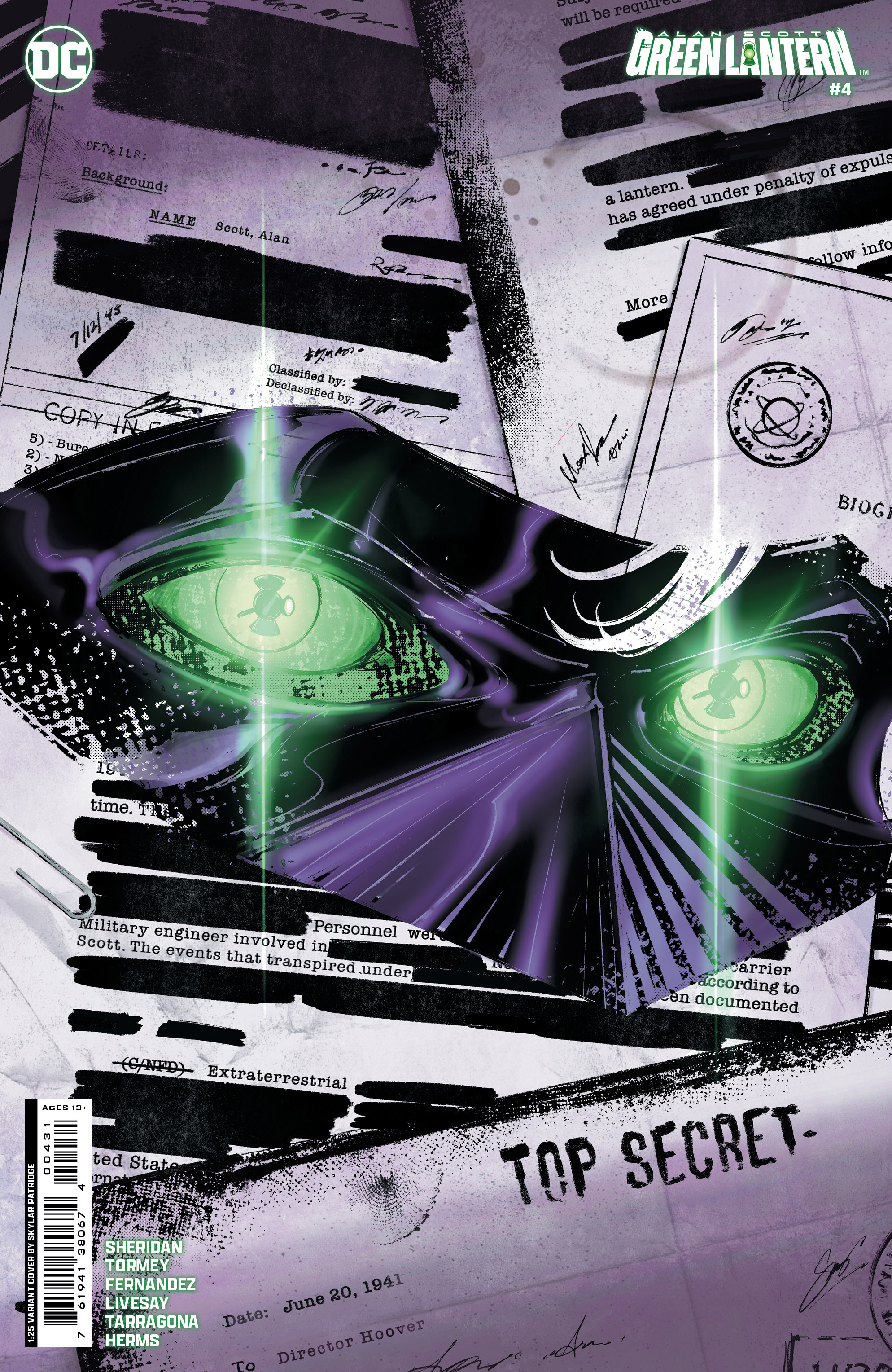 Alan Scott the Green Lantern #4 Cover C 1 for 25 Incentive Skylar Patridge Card Stock Variant (Of 6)