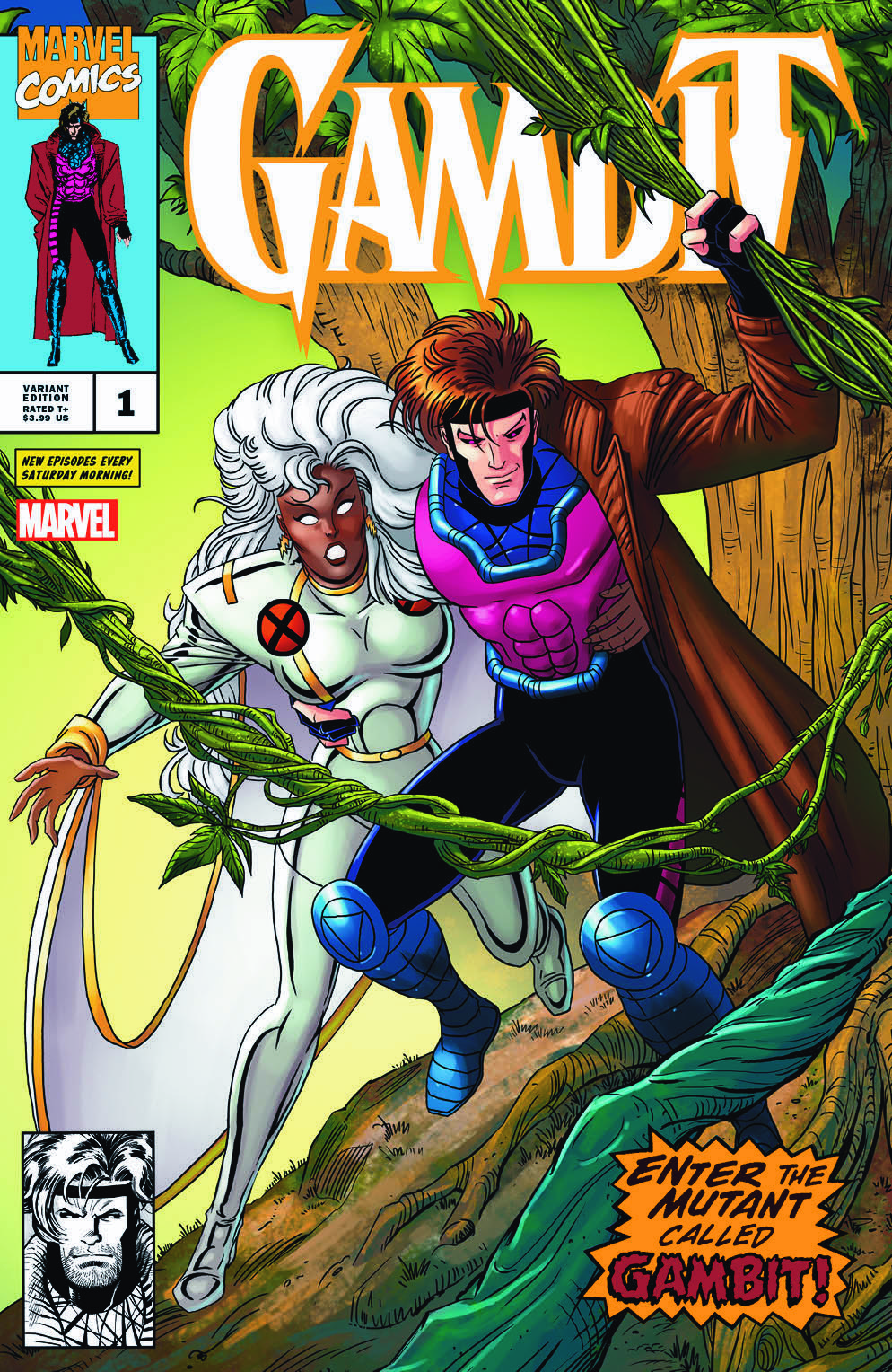 Gambit #1 Cape & Cowl Exclusive Animated Series / X-Men #266 Homage Variant