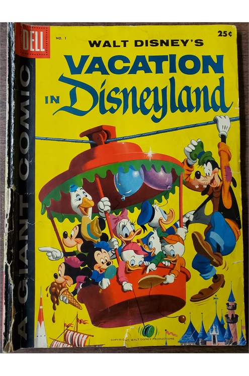 Dell Giant Vacation In Disneyland #1 (Dell 1958) Gd+ (2.5)