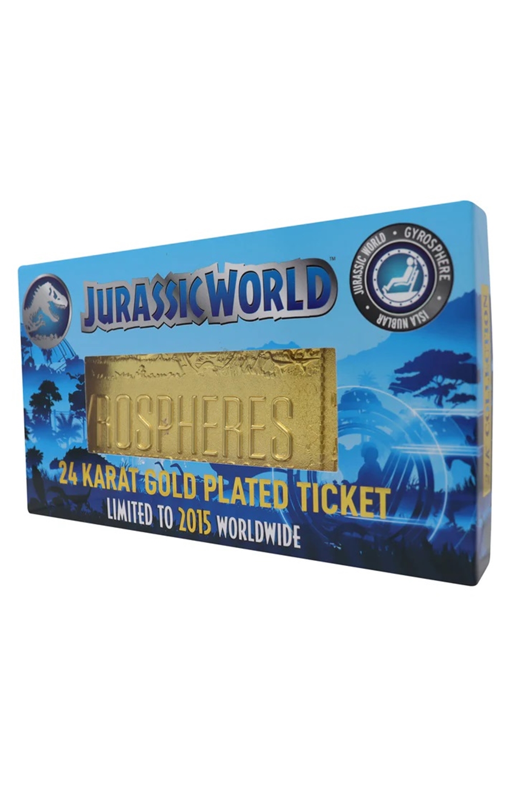 Jurassic World Limited Edition 24K Gold Plated Gyrosphere Attraction Ticket