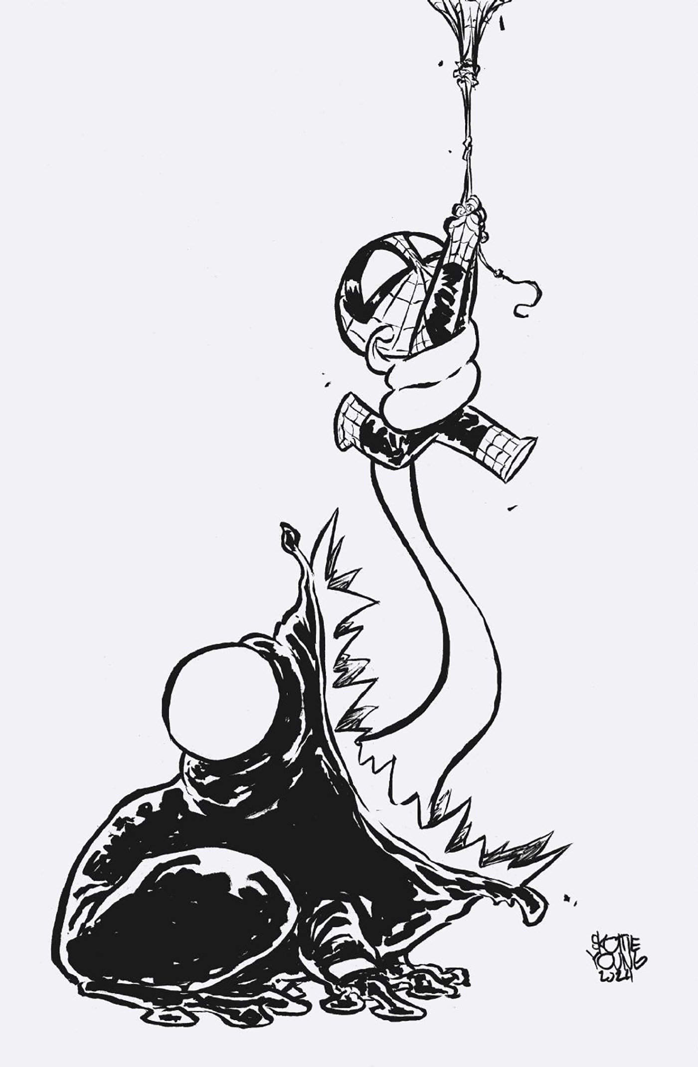 Amazing Spider-Man #67 Skottie Young 8 Deaths Of Spider-Man Black And White Virgin Variant 1 for 100 Incentive