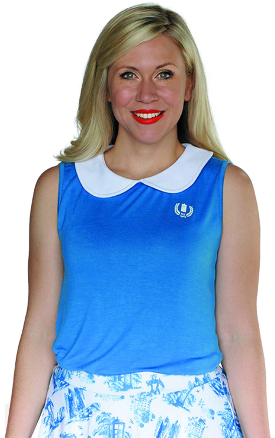 Doctor Who Tardis Collared Blue Tank XL