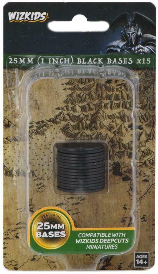 WizKids Deep Cuts Unpainted Miniatures: 25mm Round Base (15) Black