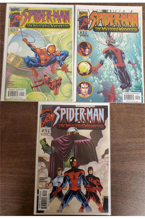 Spider-Man The Mysterio Manifesto #1-3 (Marvel 2001) Set