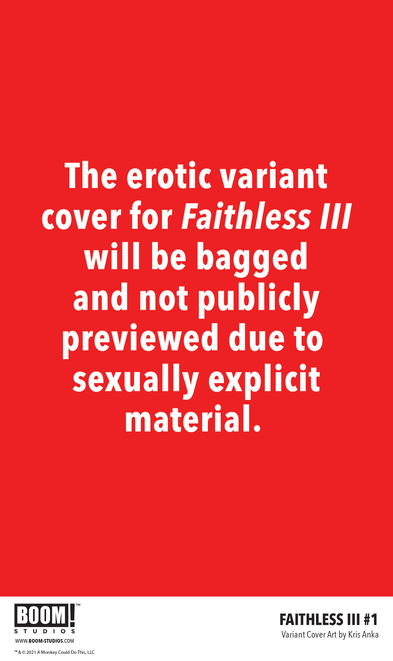 Faithless III #1 Cover B Erotic Variant Anka (Mature)