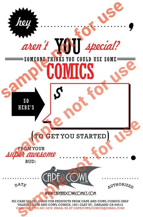 $100 Cape & Cowl Comics Gift Certificate