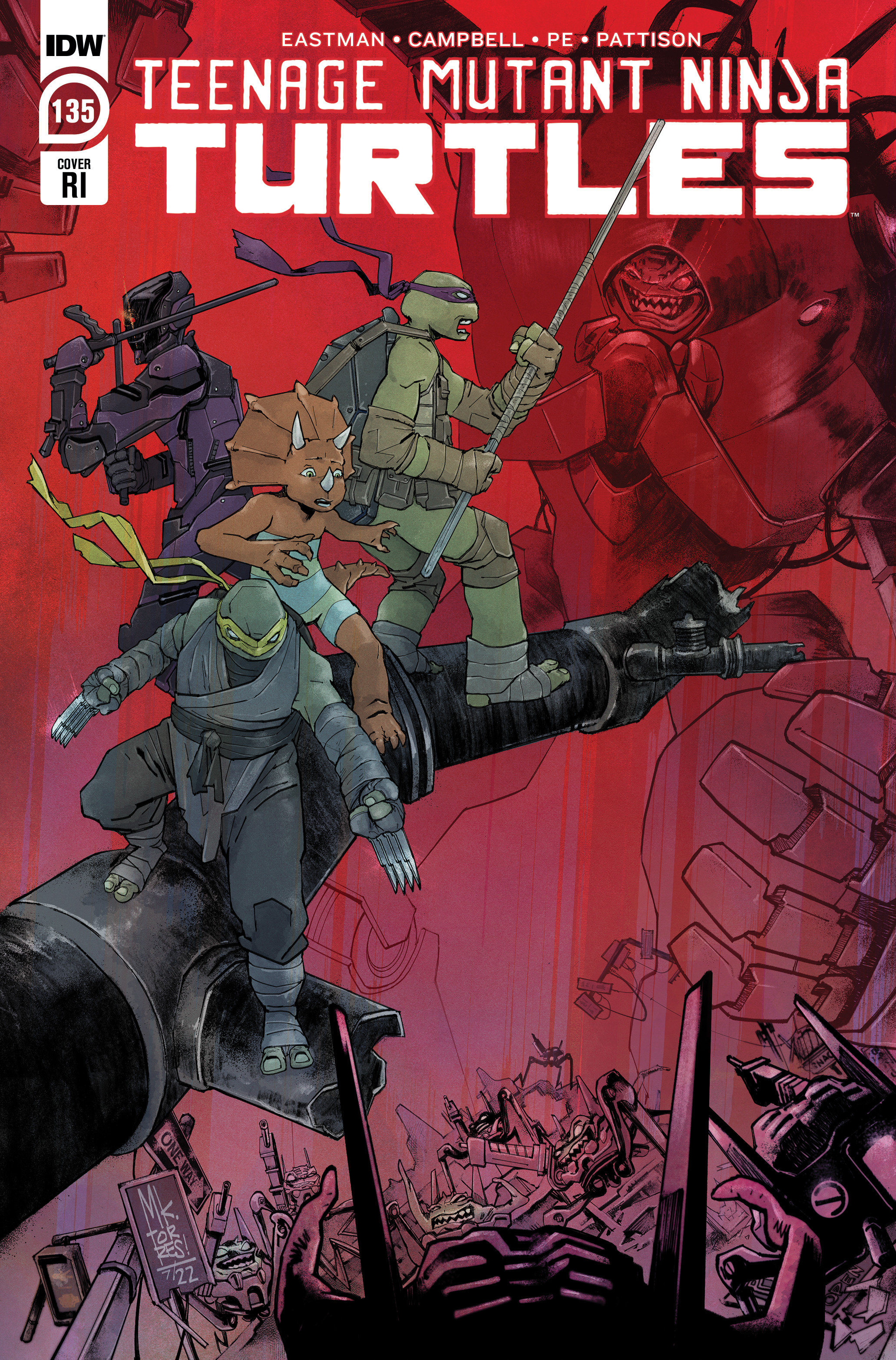 Teenage Mutant Ninja Turtles Ongoing #135 Cover C 1 for 10 Incentive (2011)