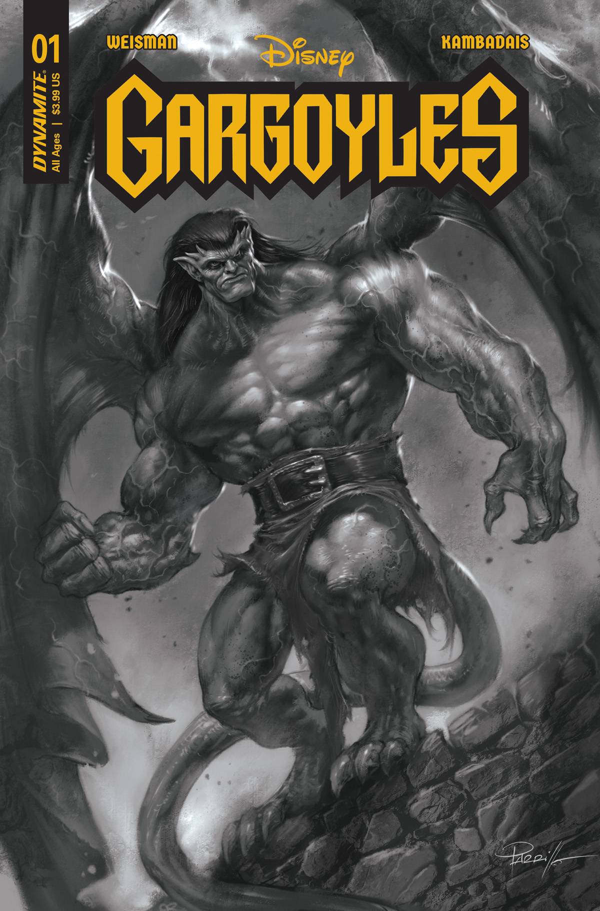 Gargoyles #1 Cover Zf 10 Copy Last Call Incentive Parrillo Black & White (2022)