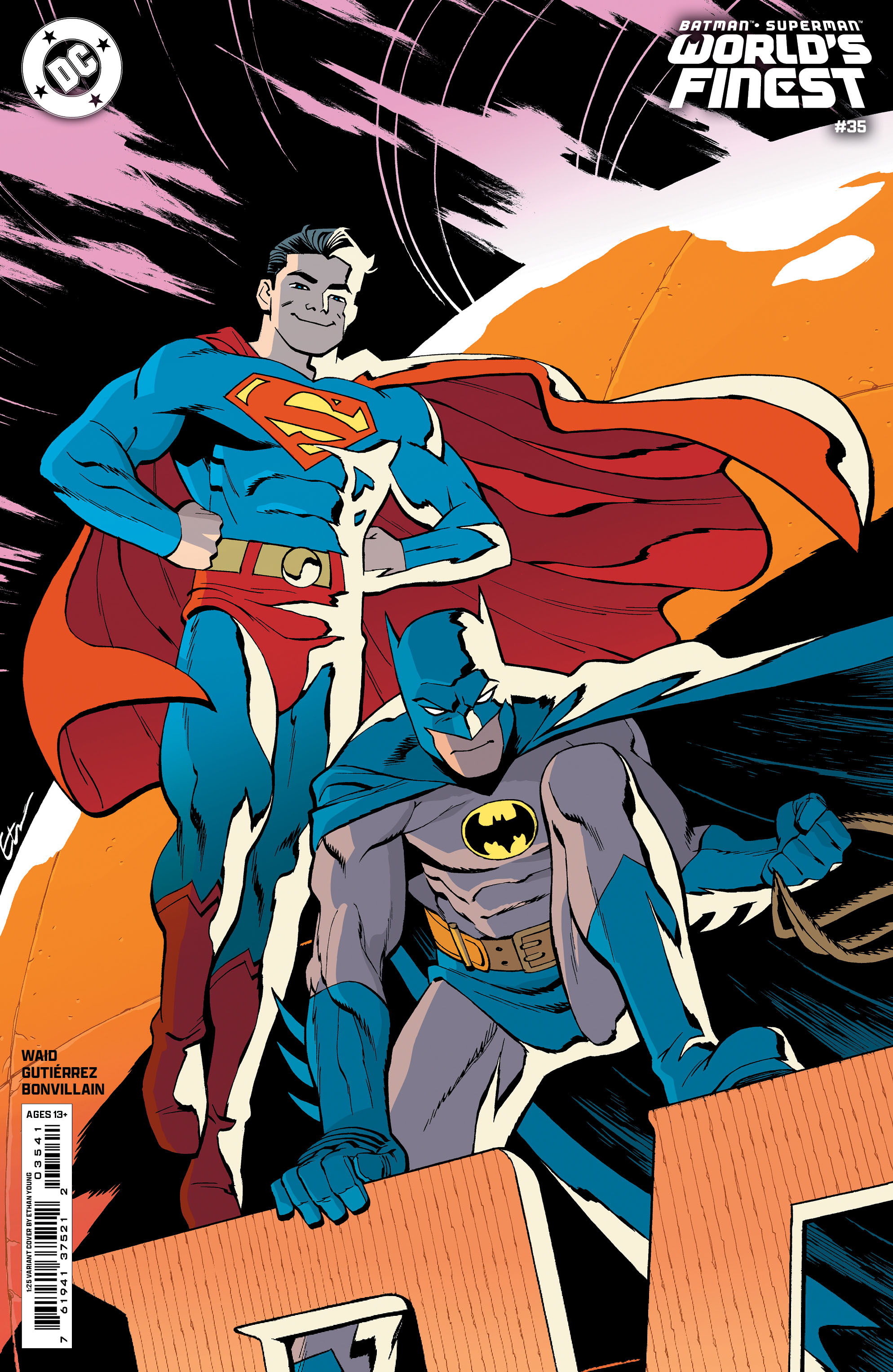 Batman Superman World's Finest  #35 Cover E 1 for 25 Incentive Ethan Young Card Stock Variant