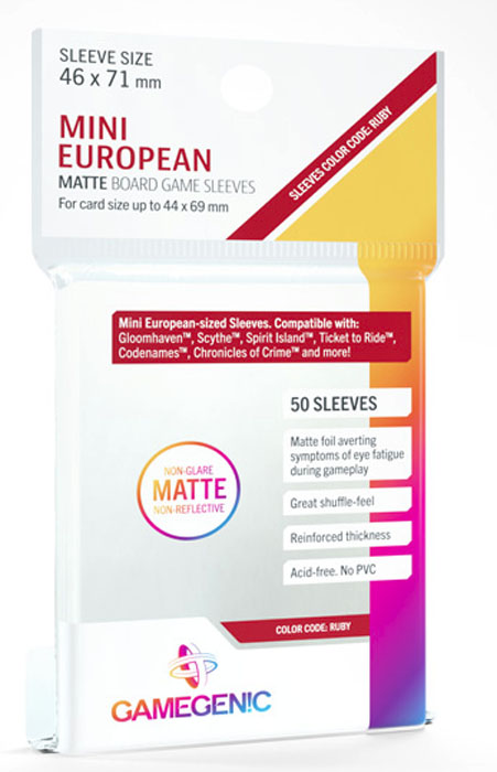 Gamegenic Mini European Matte Game Sleeves 46mm X 71mm 50 Count
