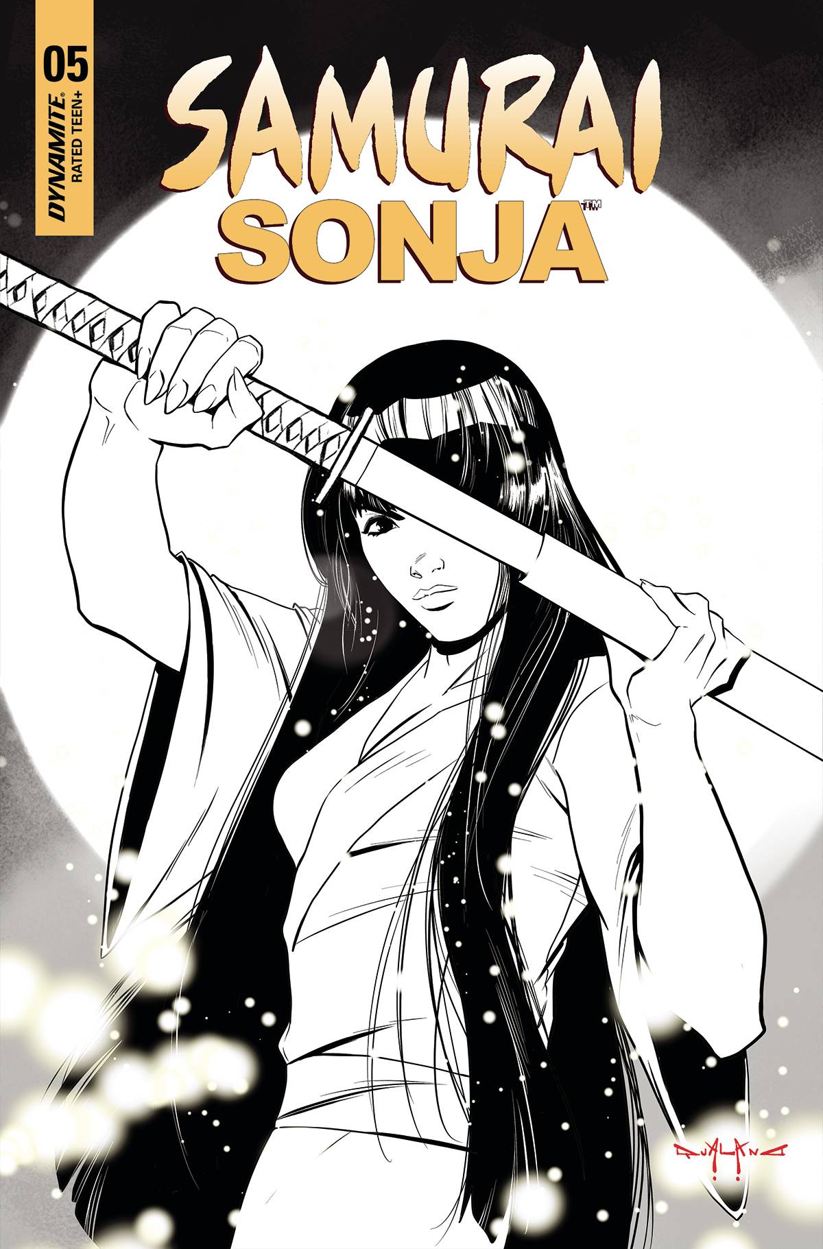 Samurai Sonja #5 Cover P 7 Copy Last Call Incentive Qualano Black & White