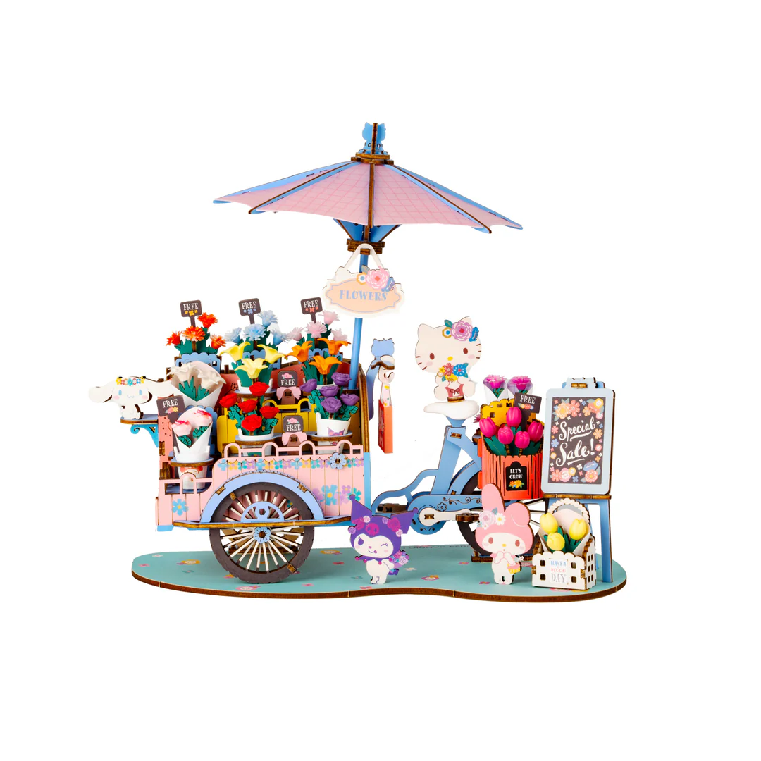 Hello Kitty And Friends Wooden Puzzle Flower Cart