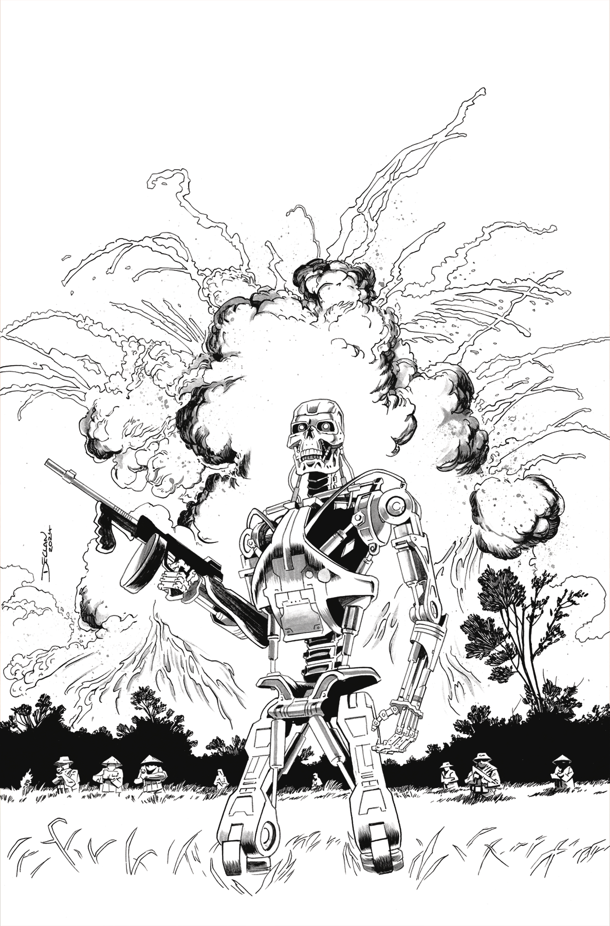 Terminator #2 Cover L 1 for 25 Incentive Shalvey Line Art Virgin