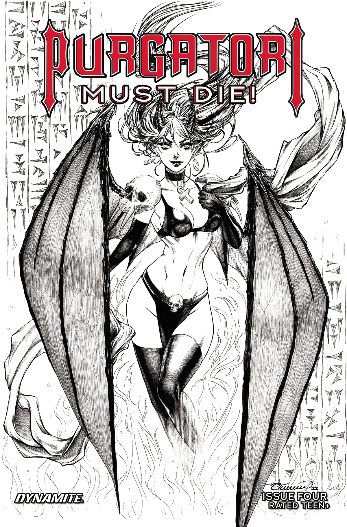 Purgatori Must Die #4 Cover F 1 for 5 Incentive Turner Black & White