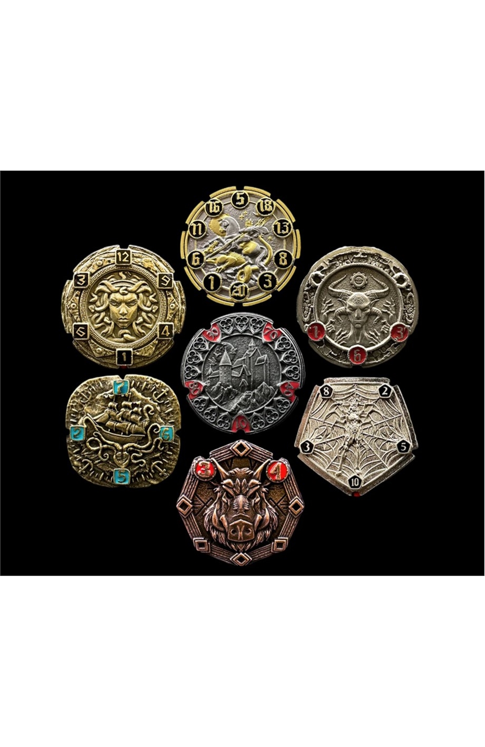 Flipdie: Seven Realms Dice 7 Coin Set
