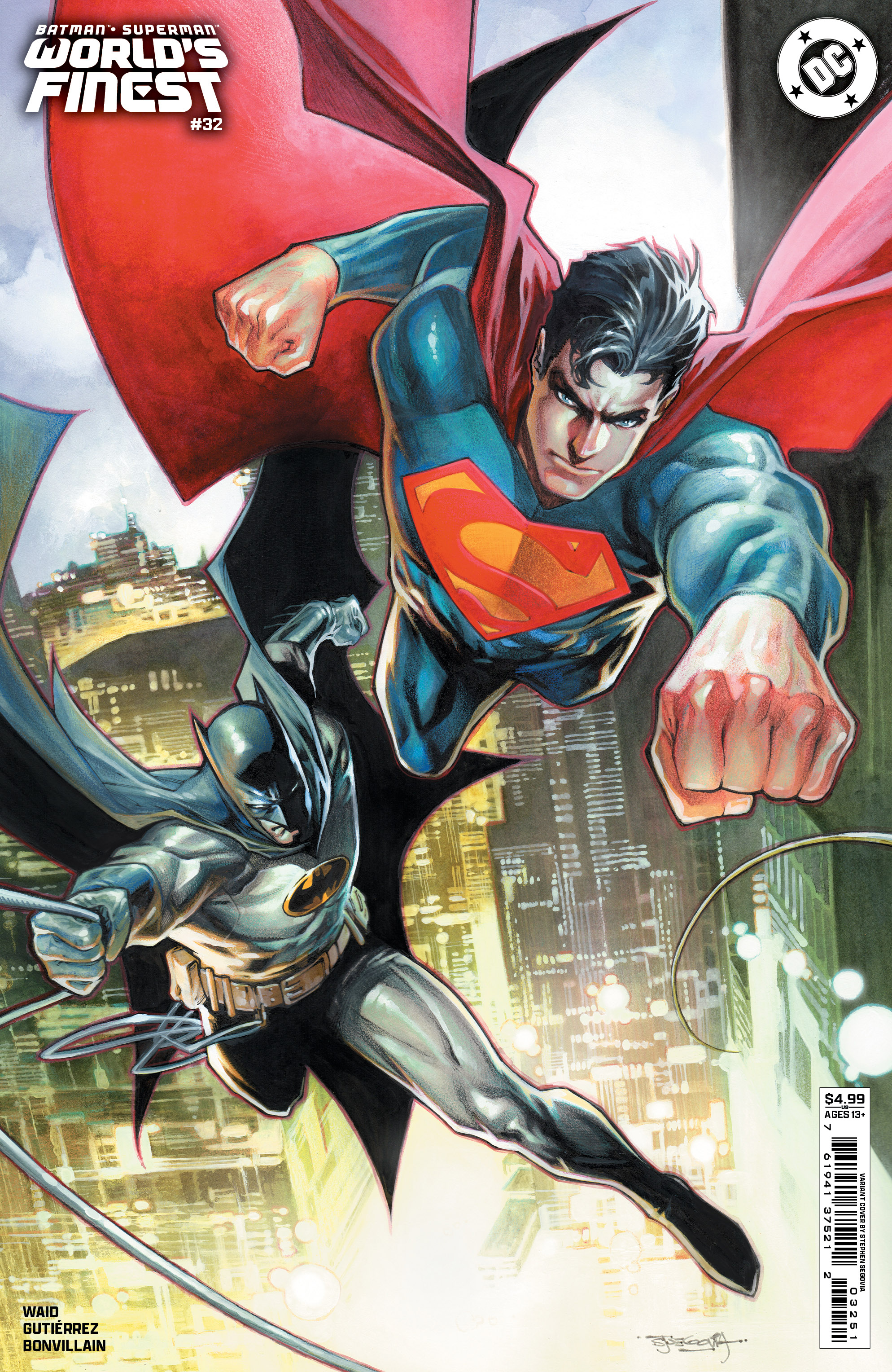 Batman Superman Worlds Finest #32 Cover B Stephen Segovia Card Stock Variant