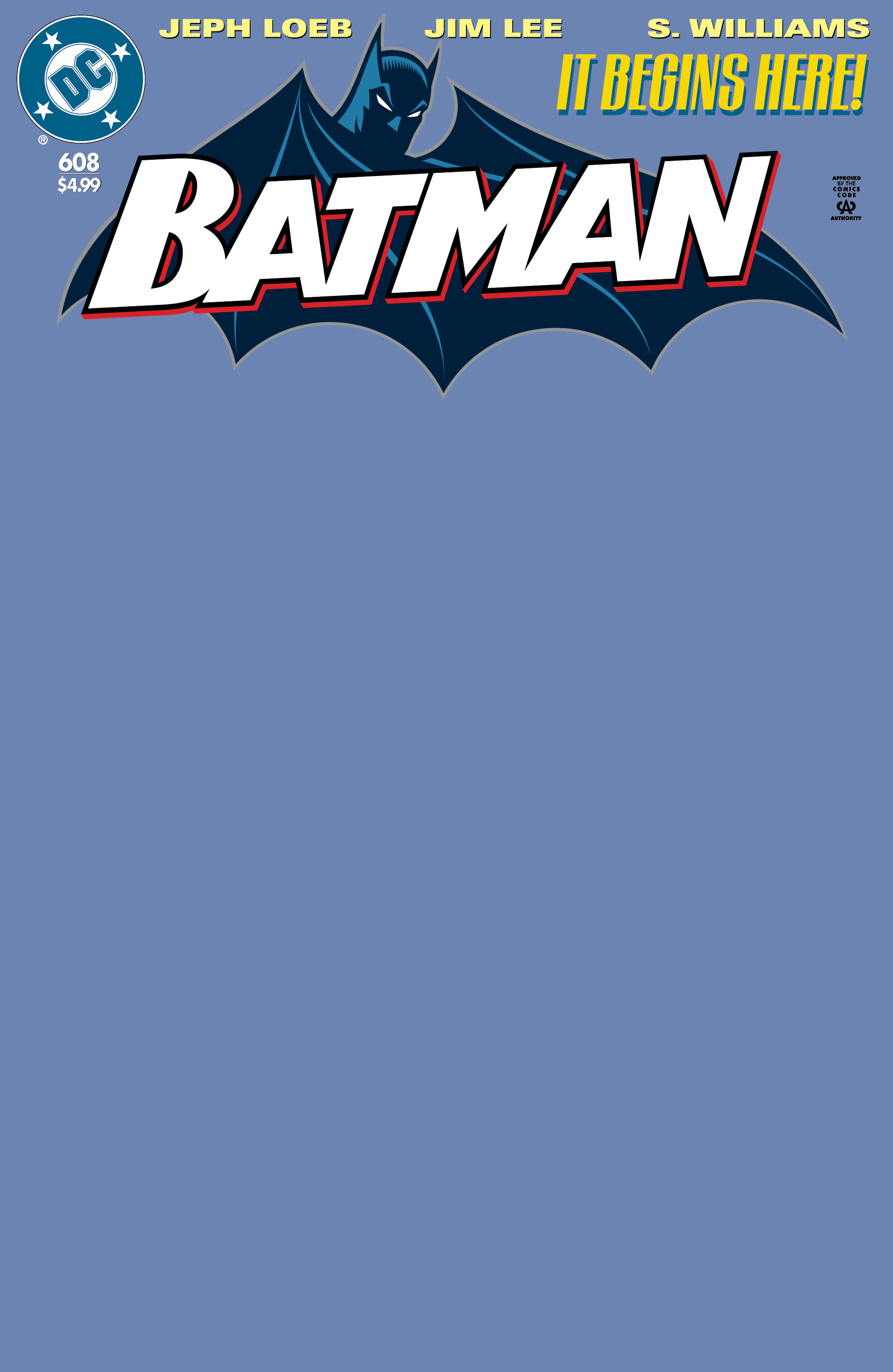 Batman #608 Facsimile Edition Cover C Blank Card Stock Variant