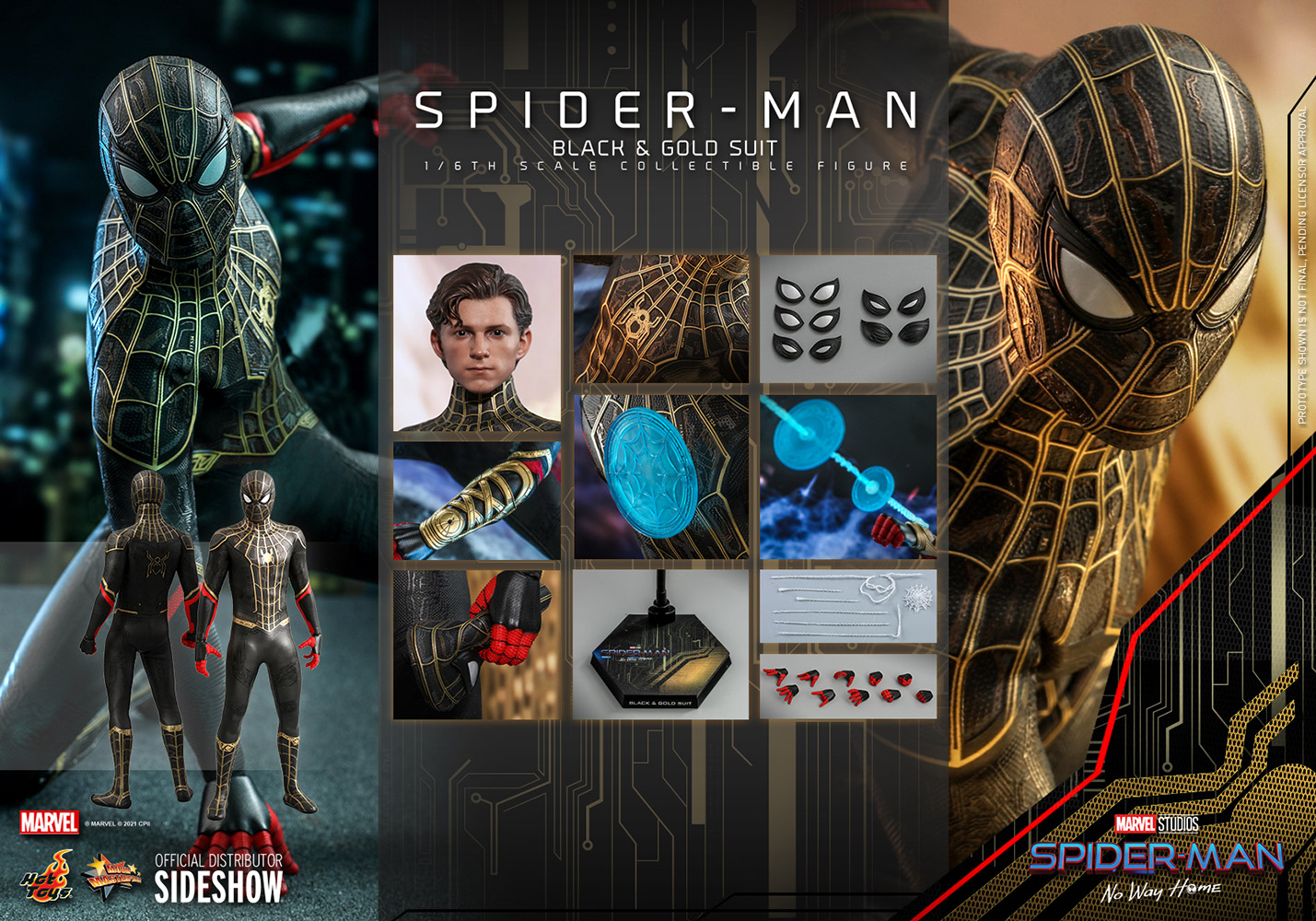 Spider-Man (Black & Gold Suit) Sixth Scale Figure By Hot Toys